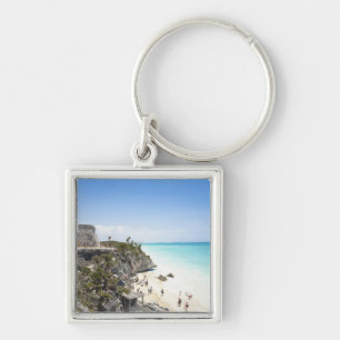 Cancun, Quintana Roo, Mexico - Ruins on a hill Key Ring