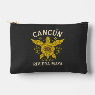 Cancun & Riviera Maya Tropical Vacation Retro Typo Accessory Pouch