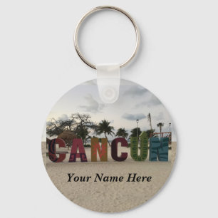 Cancun Sign - Playa Delfines, Mexico #1-2 Keychain