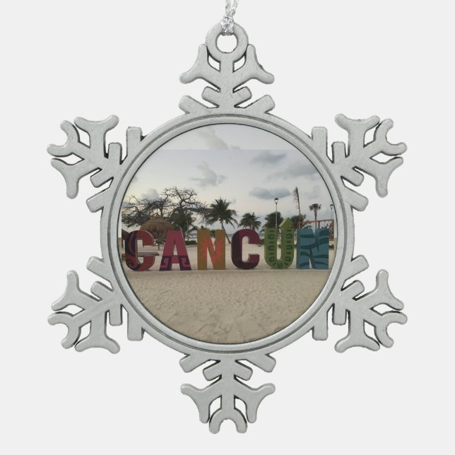 Cancun Sign – Playa Delfines, Mexico Ornament (Front)