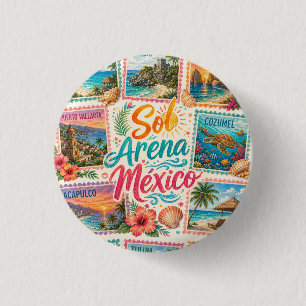 Cancun Sun Sand Mexico Beautiful Beaches Tropical 3 Cm Round Badge