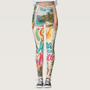 Cancun Sun Sand Mexico Beautiful Beaches Tropical  Leggings