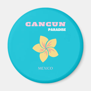 Cancun Travel Art, Mexico Travel Art, Preppy, Blue Magnet
