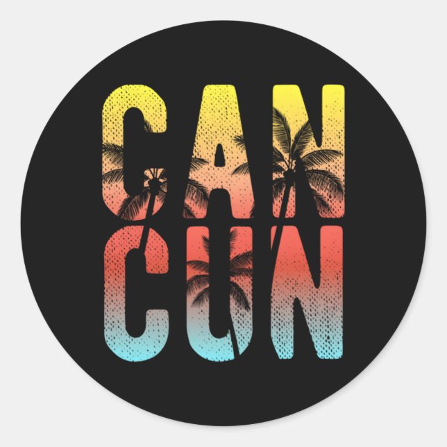Cancun Vacation Classic Round Sticker (Front)