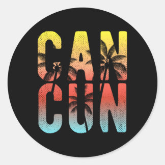 Cancun Vacation Classic Round Sticker