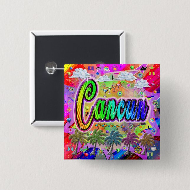 Cancun Vista Express Button (Front & Back)