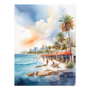 Cancun watercolor art photo print