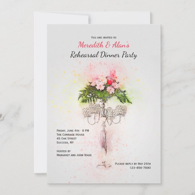 Candelabra Diner Party Invitations (Front)
