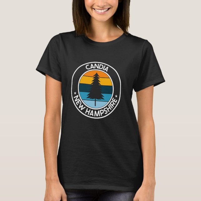 Candia New Hampshire NH USA City Pride Retro Sunse T-Shirt (Front)