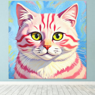 “Candice” A Cherry Striped Mystique – Cat Portrait Canvas Print