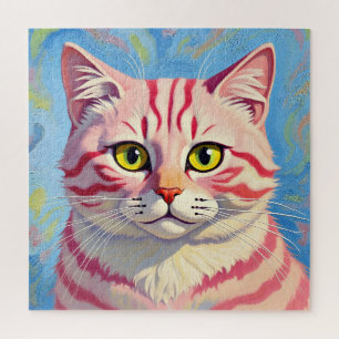 “Candice” A Cherry Striped Mystique – Cat Portrait Jigsaw Puzzle