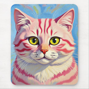 “Candice” A Cherry Striped Mystique – Cat Portrait Mouse Mat