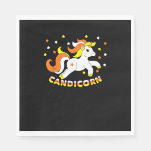 Candicorn Cute Unicorn Halloween Candy Corn Funny  Napkin