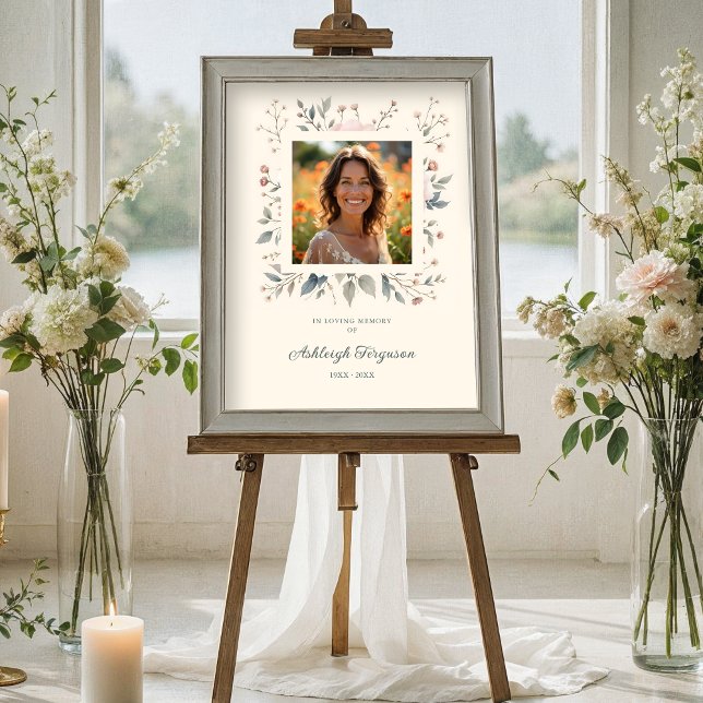 Candid Delicate Soft Pastel Floral Frame Photo  Poster (Candid Delicate Floral Frame Photo Posters in Soft Pastel Colors. )