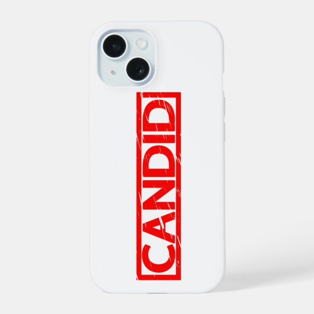 Candid Stamp iPhone 15 Case (Back)
