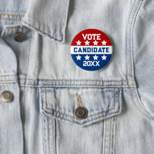 Candidate for election personalised 6 cm round badge