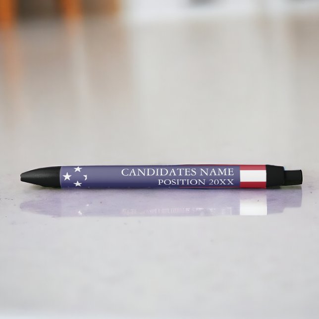 Candidate for election personalised  black ink pen (Candidate for election personalized black ink pens from Ricaso. American election merchandise )