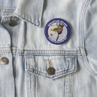 Candidate for election personalised photo 6 cm round badge