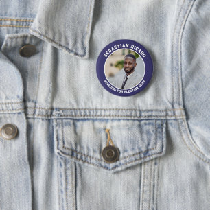 Candidate for election personalized photo 6 cm round badge