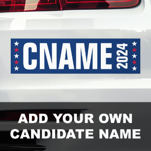 Candidate name year political election campaign bumper sticker