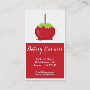 Candied apple customisable food business cards