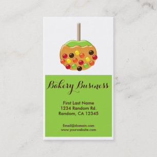 Candied apple customisable food business cards
