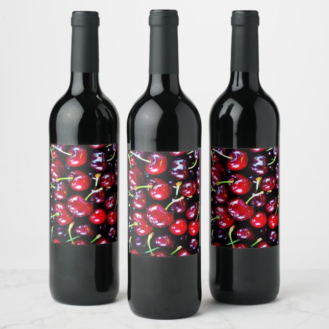 Candied Cherry Wine Label (Bottles)