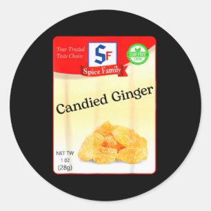 Candied Ginger Condiment Holiday Sce Group Costume Classic Round Sticker