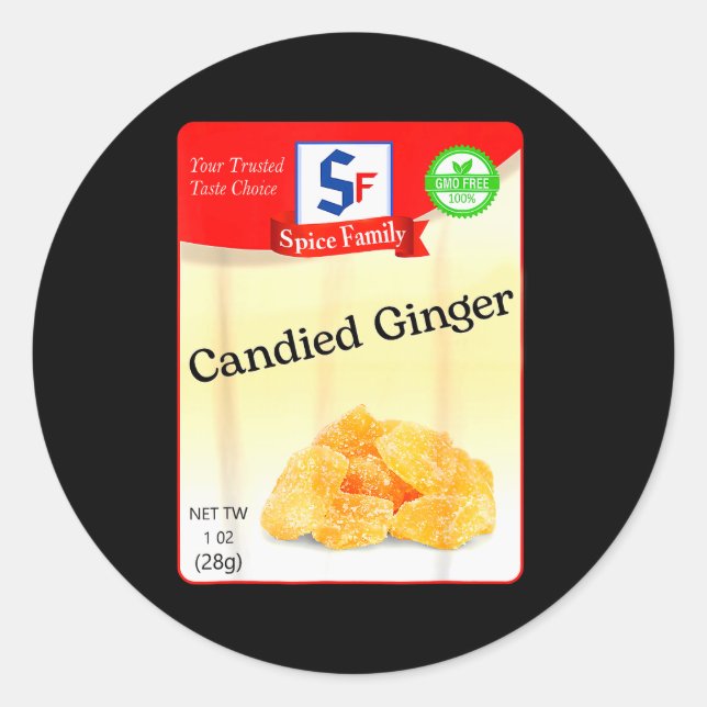Candied Ginger Condiment Holiday Sce Group Costume Classic Round Sticker (Front)