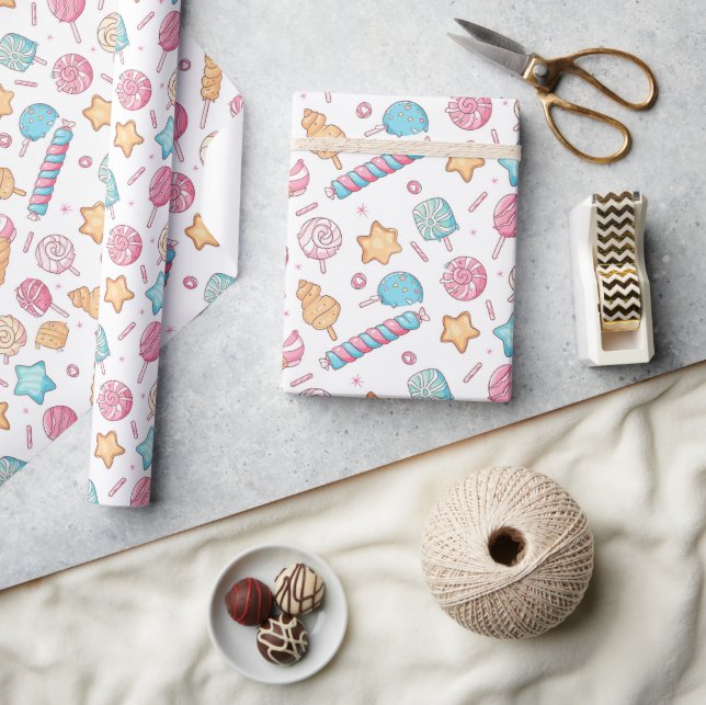 Candies and Ice Cream  Christmas Wrapping Paper (Crafts)