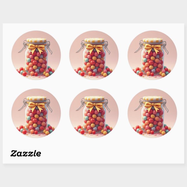 candies and jellies classic round sticker (Sheet)