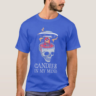 Candies In Mind Skeleton Halloween Trick Or Treat  T-Shirt
