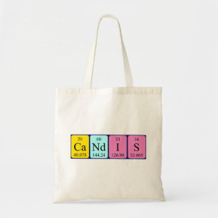 Candis periodic table name tote bag