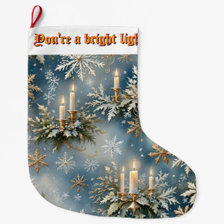 Candle ai art  large christmas stocking