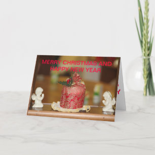 Candle and Angel's close up on a Card