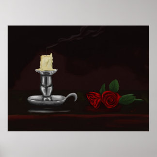 Candle and flower poster