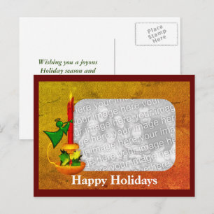 Candle Angel Christmas Holiday Photo Postcard