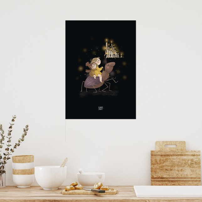 CANDLE BEETLE by Alexandra Dikaia Poster (Kitchen)