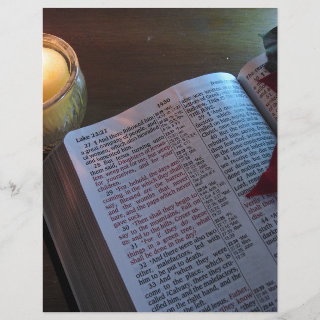Candle, Bible, and Poinsetta (Front)