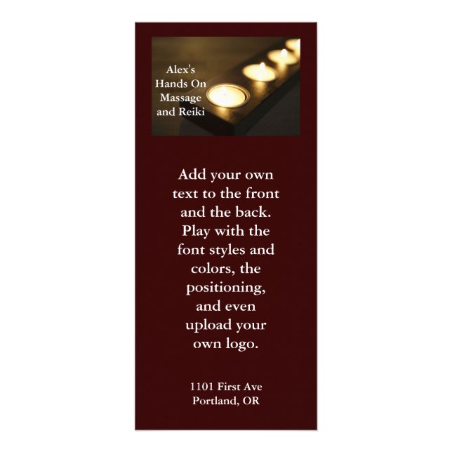 Candle Burning in a row Rack Card (Front)