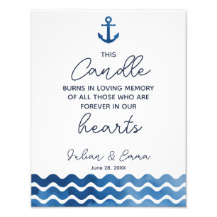 candle burns wedding sign, loving memory wedding, photo print