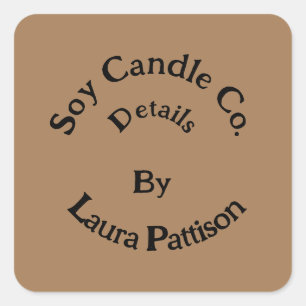 Candle business add name company website email det square sticker