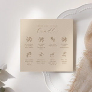 Candle Care Card Thank You Card Instruction Card