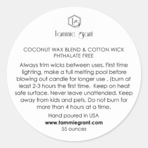 Candle care classic round sticker