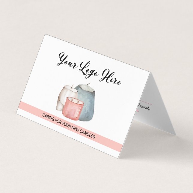 Candle Care Instructions / Caring for Your Candles Business Card (Front)