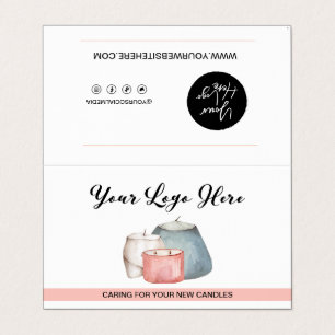 Candle Care Instructions / Caring for Your Candles Business Card