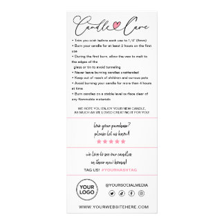Candle Care Instructions & Customer Thank You Rack Card