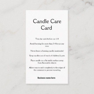 Candle care instructions wax melt add q r code bus enclosure card