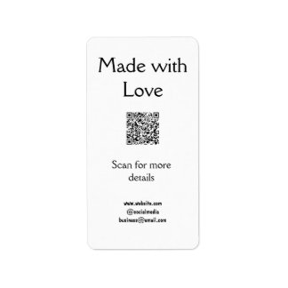 Candle care instructions wax melt add q r code bus label