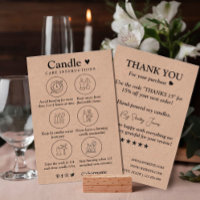 Candle Care Kraft Paper | Custom Logo Thank You 